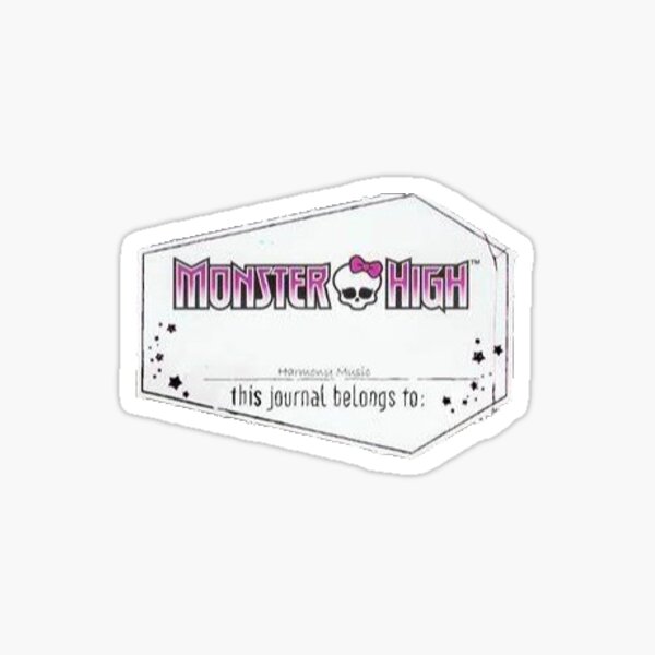 Monster high "This journal belongs to" Sticker