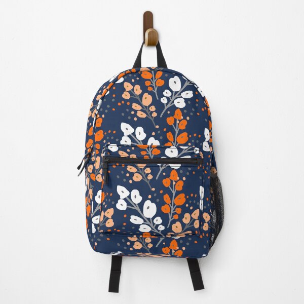 Item preview, Blossom, Flowers, Navy, Orange, Yellow, Floral Prints designed and sold by meggydesigns.