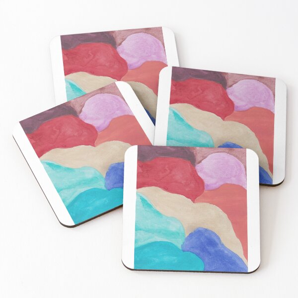 Item preview, Abstract multicolour rainbow watercolour hill design designed and sold by MomoArtFairy.