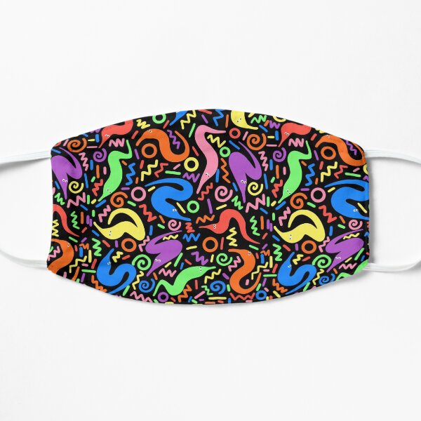 Worm on a String Retro Bowling Alley Carpet Flat Mask