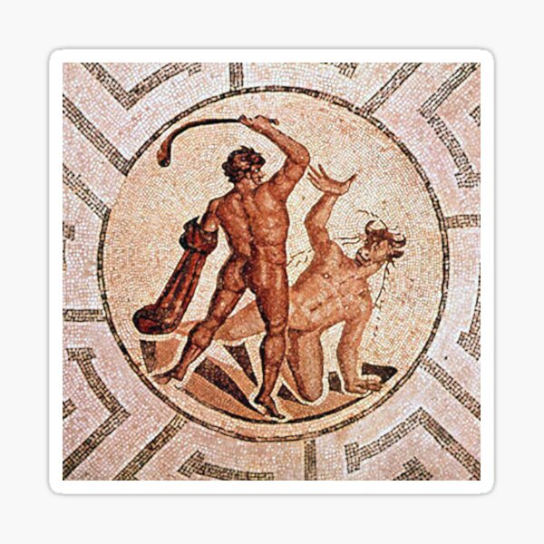 Artikel-Vorschau von Theseus und das Minotaurus-Mosaik, designt und verkauft von epistemomania.