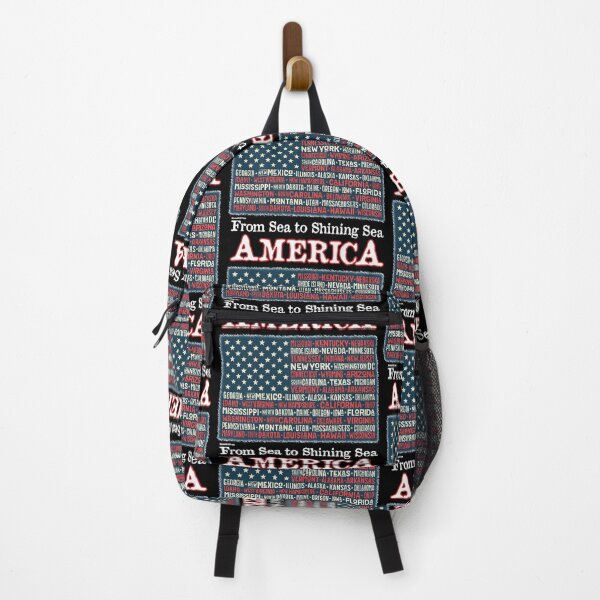 Item preview,  US States Names as Part of  American Flag Art designed and sold by K. Scott  Teeters.