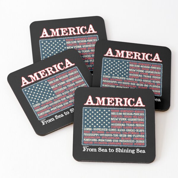 Item preview,  US States Names as Part of  American Flag Art designed and sold by K. Scott  Teeters.