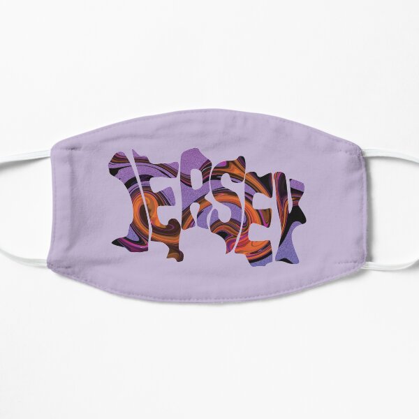 Map of Jersey Channel Islands in Purple Psychedelic Text Mask