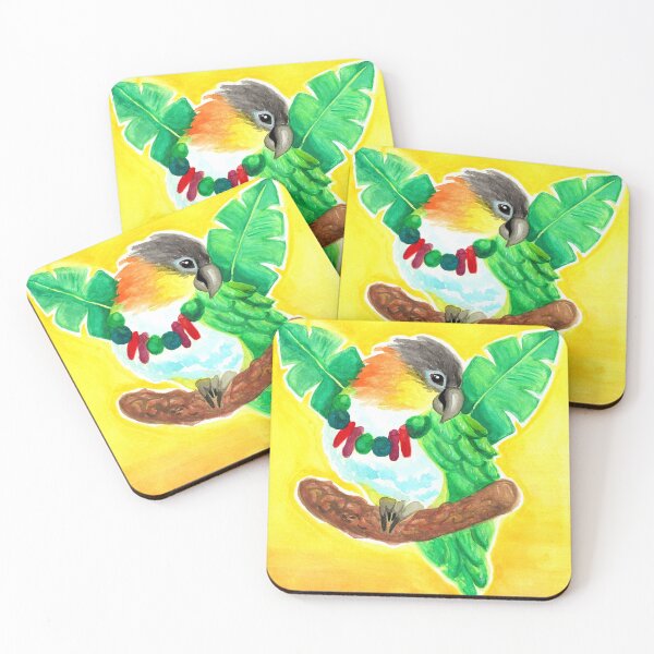 Item preview, Cute Caique Parrot Watercolor designed and sold by Ivy Lily Art.