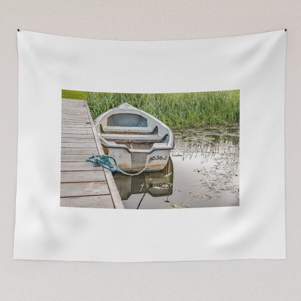 Item preview, Boat tied to wooden staging on the Norfolk Broads designed and sold by yackers1.