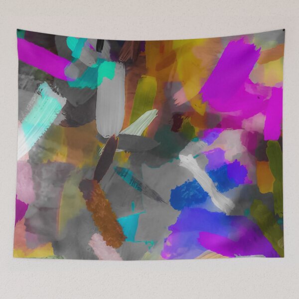 Item preview, splash painting texture abstract background in purple blue pink yellow designed and sold by Mrvell.