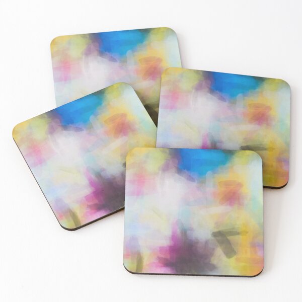 Item preview, splash painting texture abstract background in yellow pink blue designed and sold by Mrvell.