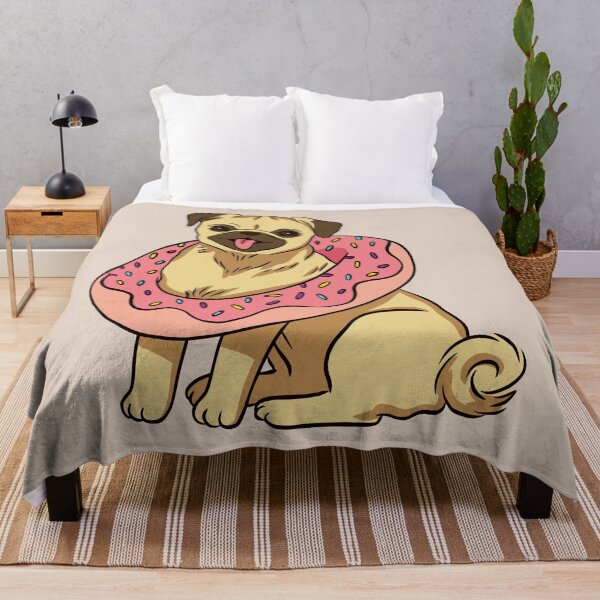 Item preview, Cute Pug with Pink Donut designed and sold by cutenfunny.