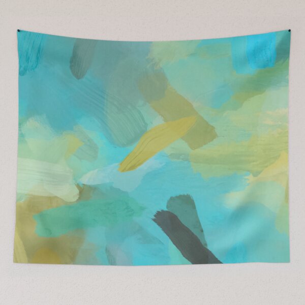 Item preview, splash painting texture abstract background in blue and yellow designed and sold by Mrvell.