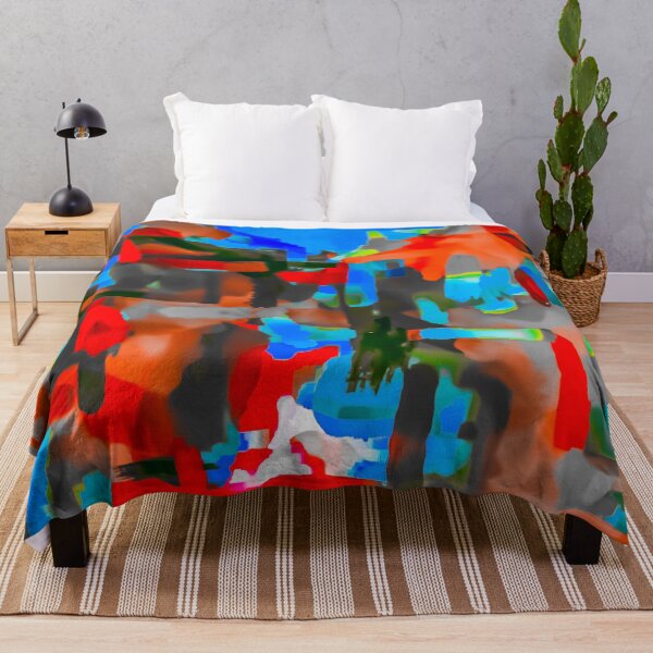 Item preview, splash painting texture abstract background in blue red orange designed and sold by Mrvell.