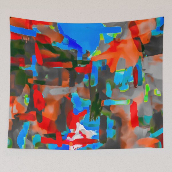 Item preview, splash painting texture abstract background in blue red orange designed and sold by Mrvell.