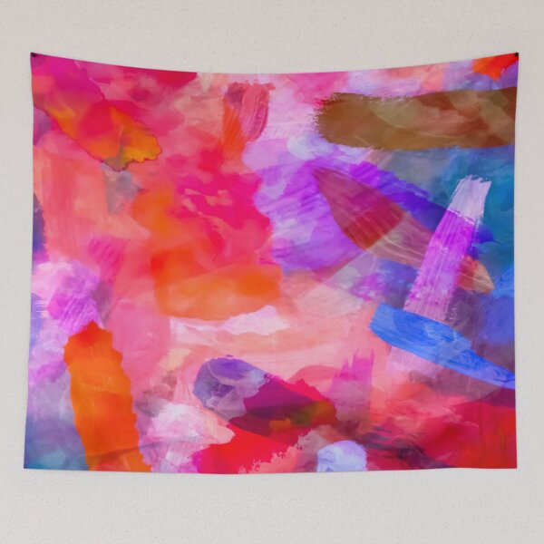 Item preview, splash painting texture abstract background in purple pink red blue designed and sold by Mrvell.