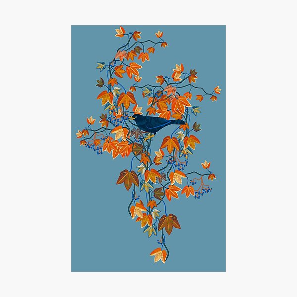 Item preview, Autumn Vine with blackbird designed and sold by appleyards.