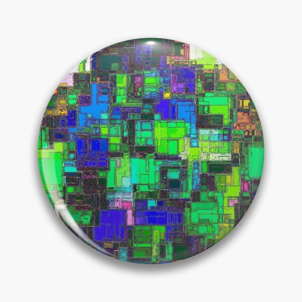 Item preview, geometric square shape pattern abstract background in green blue yellow designed and sold by Mrvell.