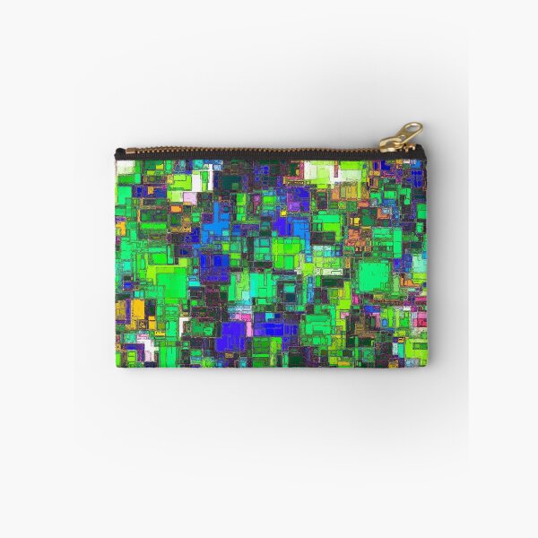 Item preview, geometric square shape pattern abstract background in green blue yellow designed and sold by Mrvell.