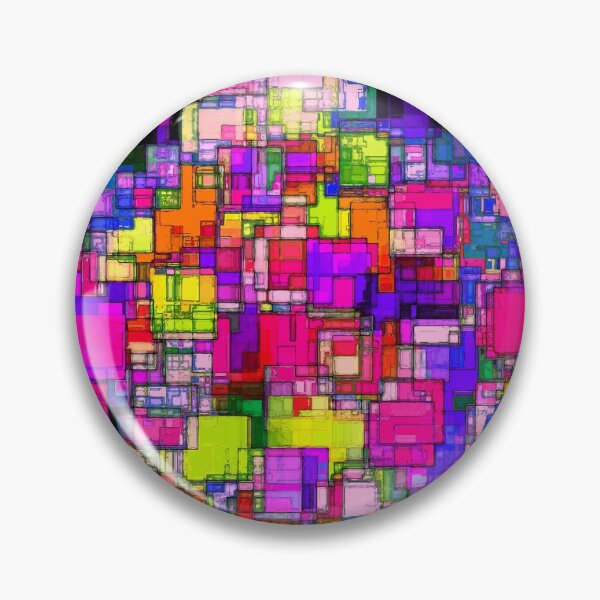 Item preview, geometric square shape pattern abstract background in pink purple blue yellow designed and sold by Mrvell.
