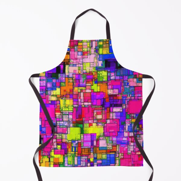 Item preview, geometric square shape pattern abstract background in pink purple blue yellow designed and sold by Mrvell.