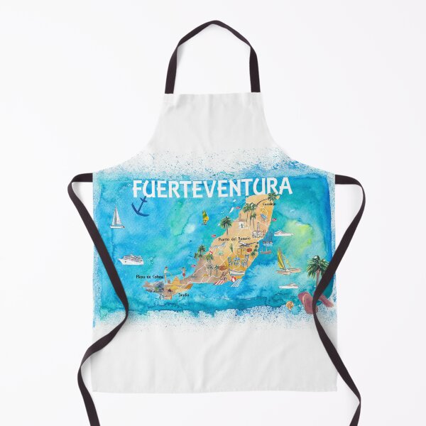 Item preview, Fuerteventura Canarias Spain Illustrated Map with Landmarks and Highlights designed and sold by artshop77.