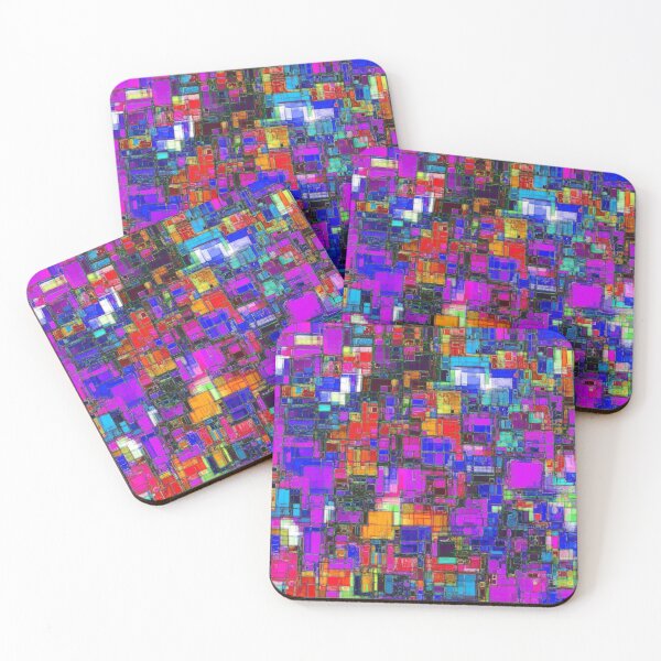 Item preview, geometric square shape pattern abstract background in pink blue orange designed and sold by Mrvell.