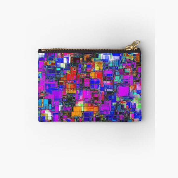 Item preview, geometric square shape pattern abstract background in pink blue orange designed and sold by Mrvell.