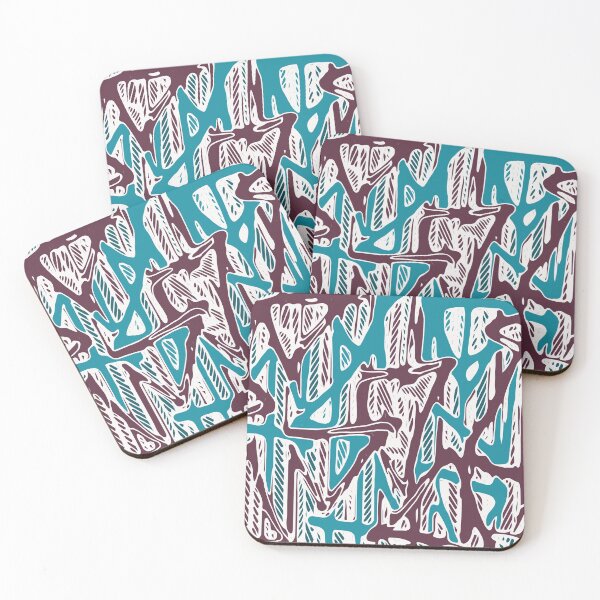 Item preview, geometric triangle shape abstract background in blue and brown designed and sold by Mrvell.