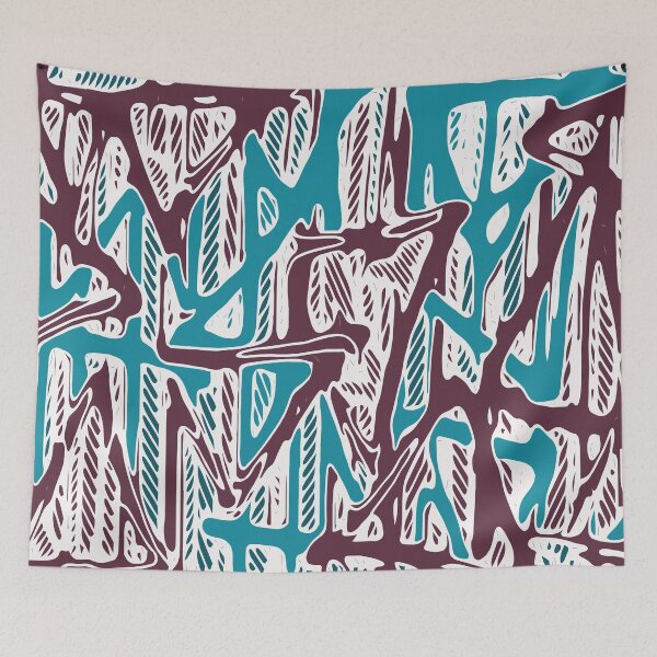 Item preview, geometric triangle shape abstract background in blue and brown designed and sold by Mrvell.