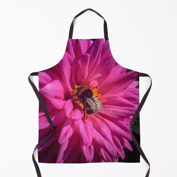 Item preview, Hot Pink Dahlia Flower with Bee 007 designed and sold by Bees-n-Flowers.
