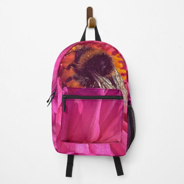 Item preview, Hot Pink Dahlia Flower with Bee 007 designed and sold by Bees-n-Flowers.