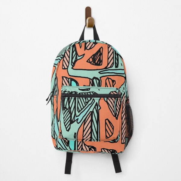 Item preview, geometric triangle shape abstract background in orange and green designed and sold by Mrvell.