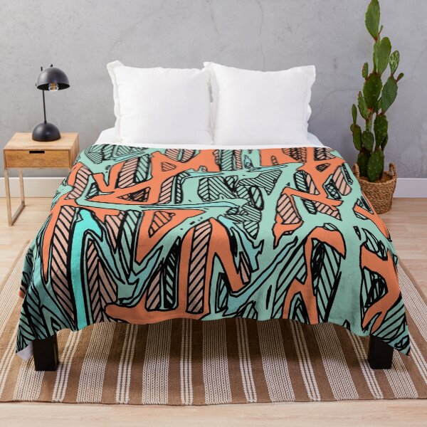 Item preview, geometric triangle shape abstract background in orange and green designed and sold by Mrvell.