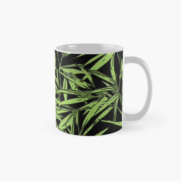 Item preview, Bamboo leaves,  green plants, mask, black background designed and sold by Collagedream.