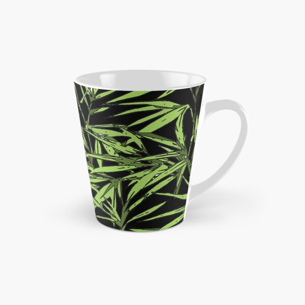 Item preview, Bamboo leaves,  green plants, mask, black background designed and sold by Collagedream.