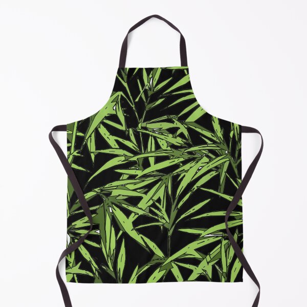 Item preview, Bamboo leaves,  green plants, mask, black background designed and sold by Collagedream.