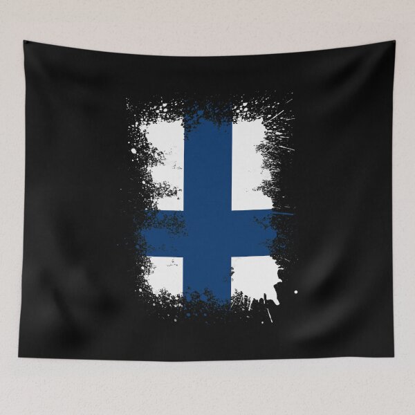 Item preview, Finland flag splashes of paint splashes of art designed and sold by Argentini.