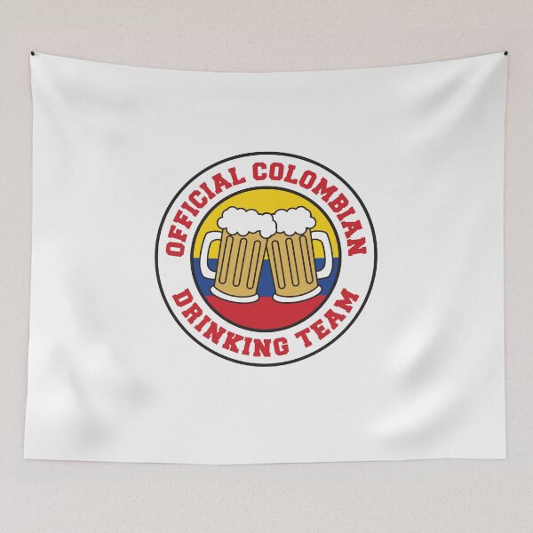 Item preview, Official Colombian Drinking Team Featuring Flag Of Colombia And Beers designed and sold by jaycartoonist.
