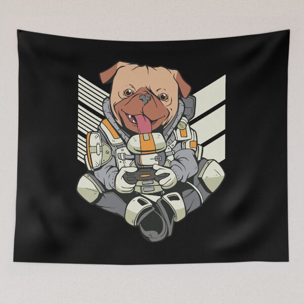 Item preview, Gaming Pug with Soldier Costume designed and sold by cutenfunny.