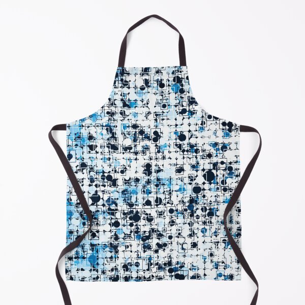 Item preview, geometric circle and square pattern abstract background in blue designed and sold by Mrvell.