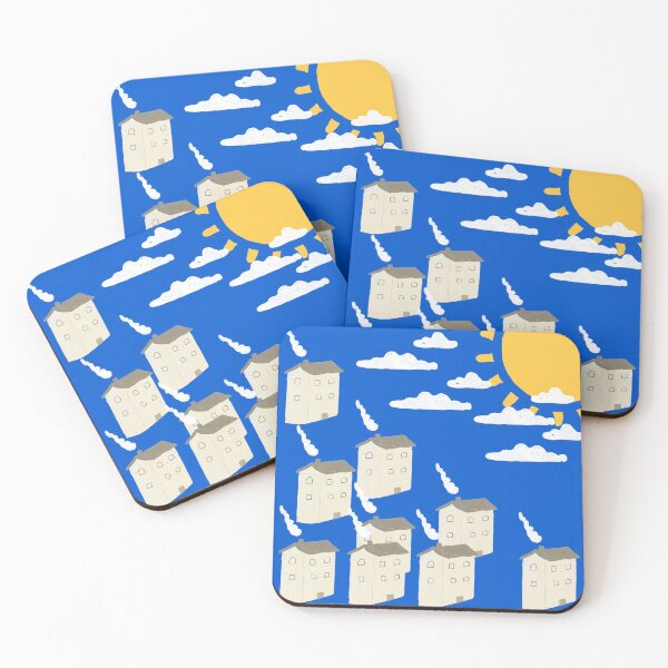 Item preview, Large Houses - Vintage - Summer Pattern Sunny Cloudy designed and sold by IBMClothing.