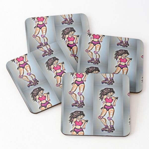 Item preview, Roller Skate girl, sporty tiles designed and sold by craftsbydaphy.