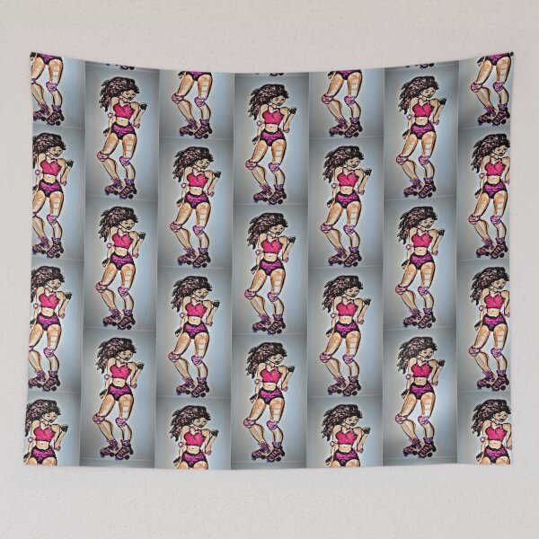 Item preview, Roller Skate girl, sporty tiles designed and sold by craftsbydaphy.