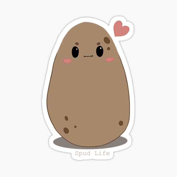 Cute Kawaii Potato Spud Life Heart Sticker For Sale By Staycee089 Redbubble