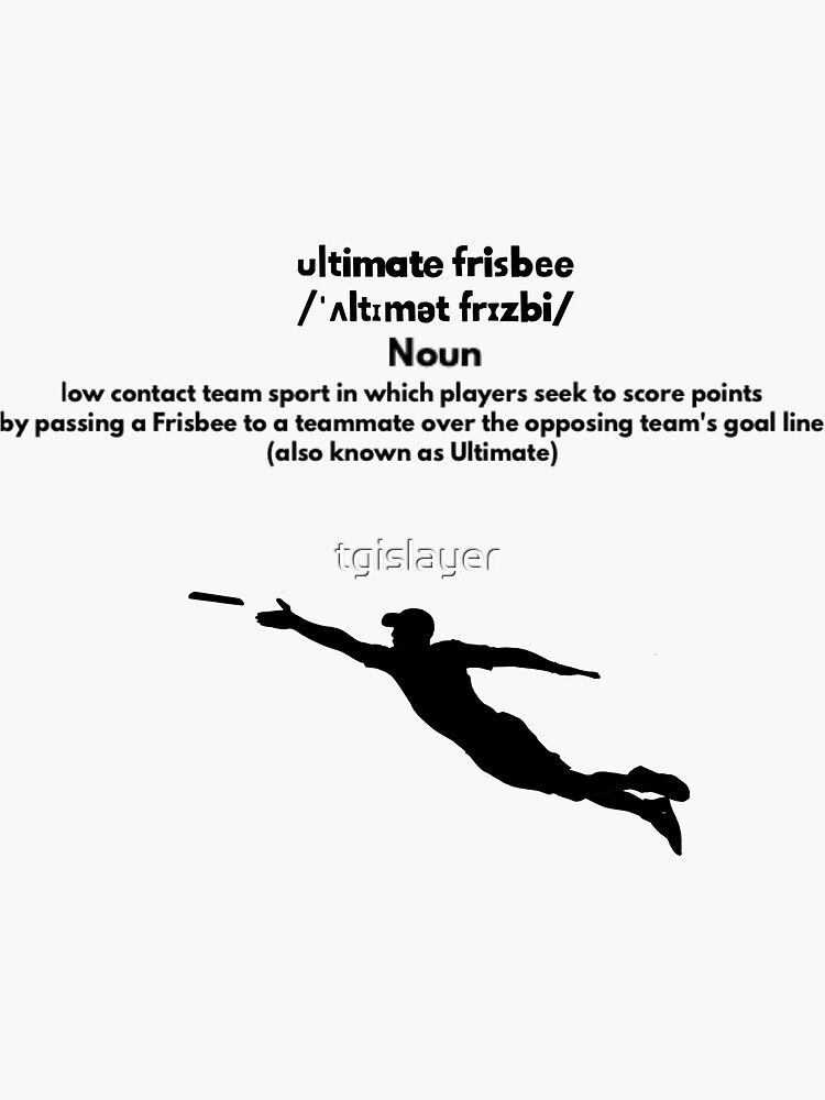 "Ultimate Frisbee with definition" Sticker by tgislayer Redbubble