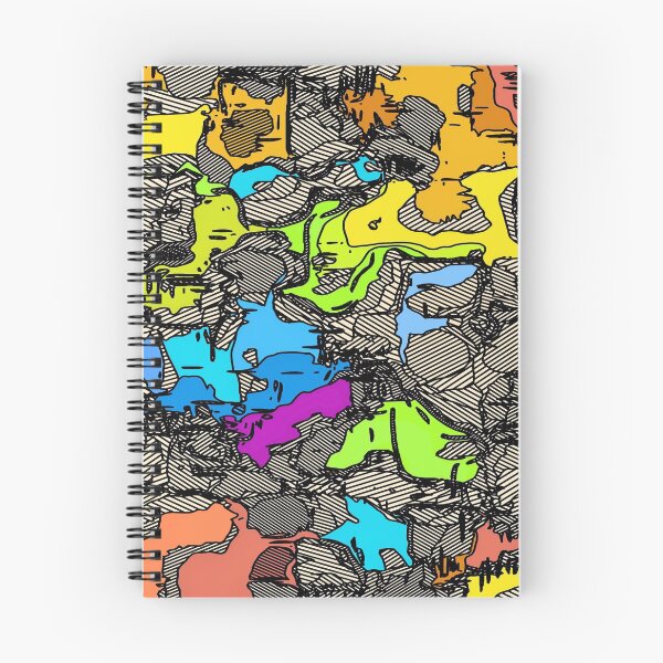 Item preview, geometric shape texture abstract background in blue pink yellow orange designed and sold by Mrvell.