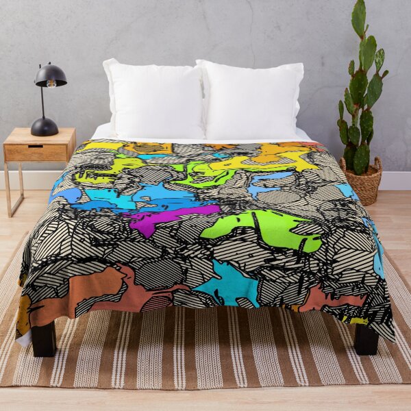 Item preview, geometric shape texture abstract background in blue pink yellow orange designed and sold by Mrvell.