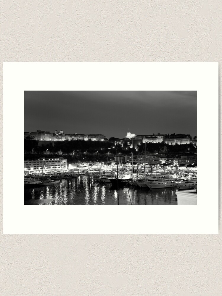 Alternate view of Monaco palace and bay Art Print