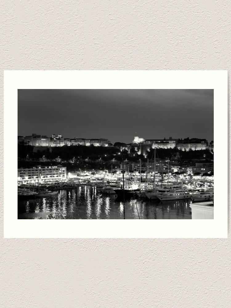 Alternate view of Monaco palace and bay Art Print