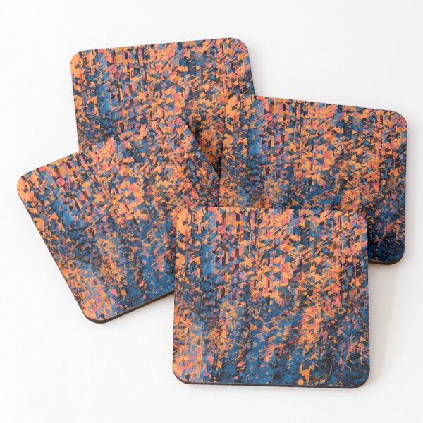 Item preview, geometric triangle shape abstract background in brown and blue designed and sold by Mrvell.