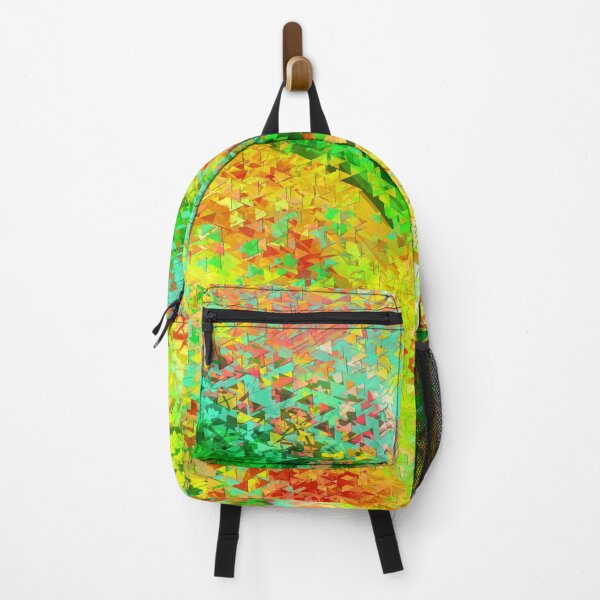 Item preview, geometric triangle shape abstract background in yellow green red designed and sold by Mrvell.