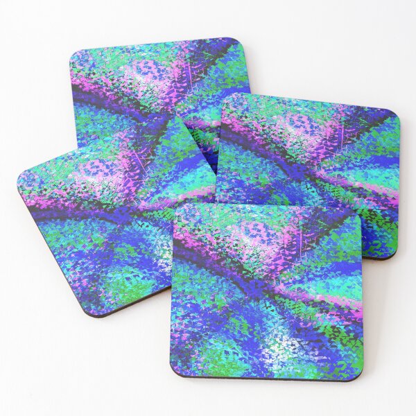 Item preview, geometric triangle shape abstract background in blue green pink designed and sold by Mrvell.